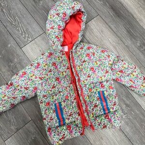 Rockets Of Awesome Girls Coral | White | Floral Jacket size: Big Girls